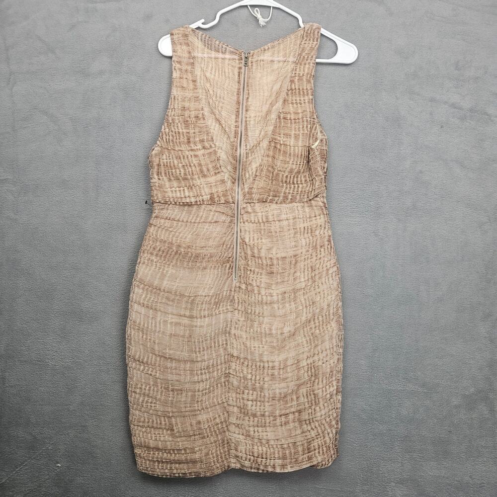 Alice + Olivia Silk Blend Beige Textured Sheath Dress Small - Picture 2 of 6